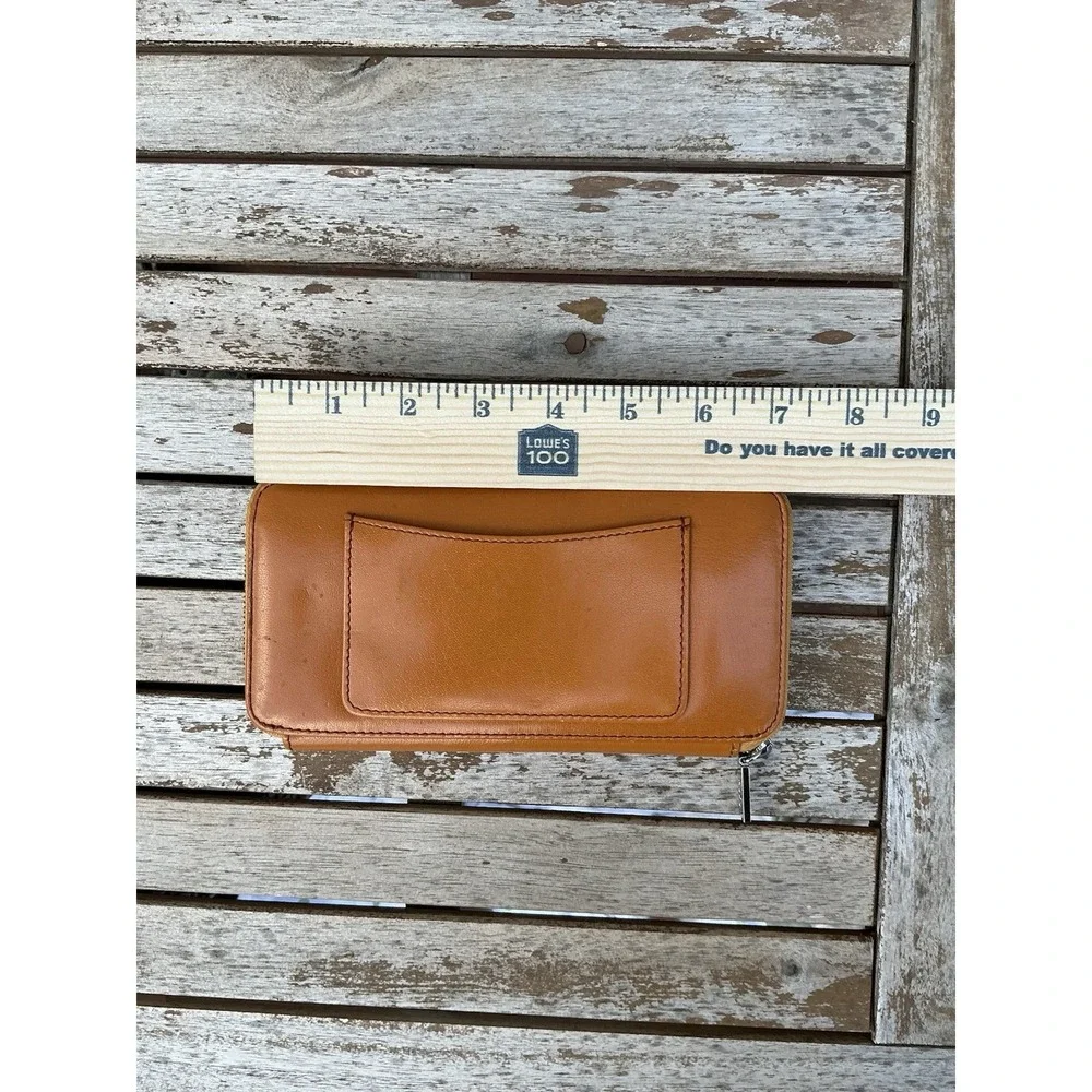 Hobo International Camel Brown Leather Zip Around Wallet